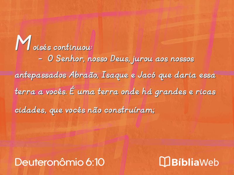 Deuteronômio 6:10 em imagem para compartilhar