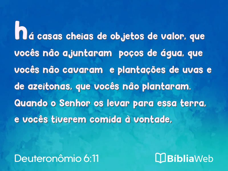 Deuteronômio 6:11 em imagem para compartilhar