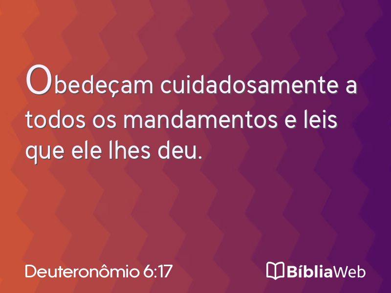 Deuteronômio 6:17 em imagem para compartilhar