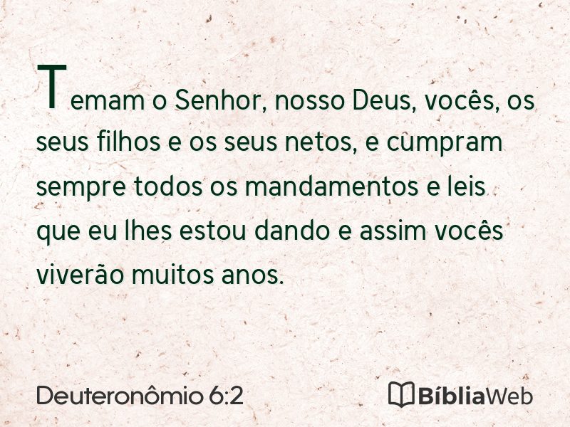 Deuteronômio 6:2 em imagem para compartilhar