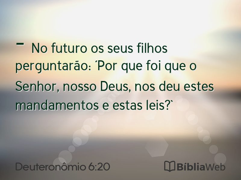 Deuteronômio 6:20 em imagem para compartilhar