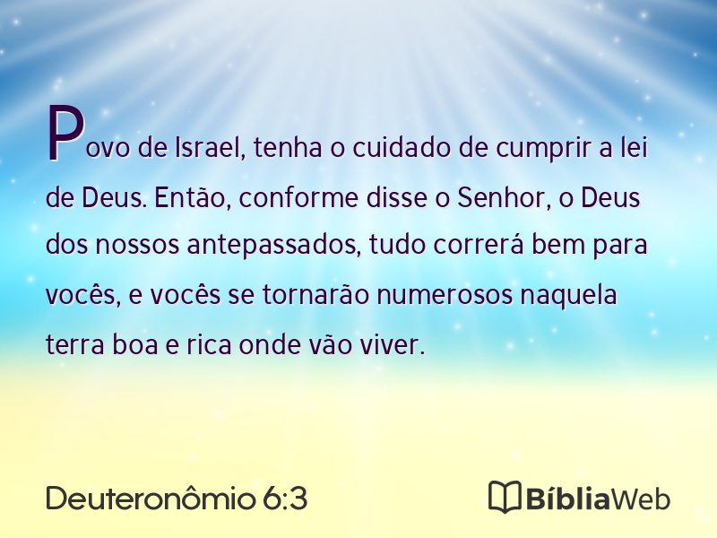 Deuteronômio 6:3 em imagem para compartilhar