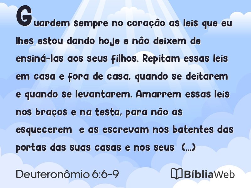 Deuteronômio 6:6-9 em imagem para compartilhar