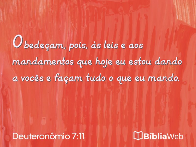 Deuteronômio 7:11 em imagem para compartilhar