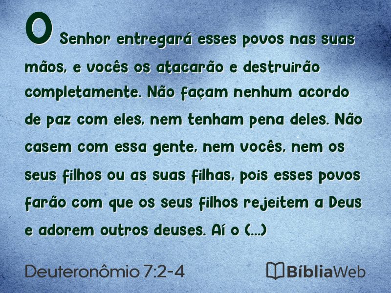 Deuteronômio 7:2-4 em imagem para compartilhar