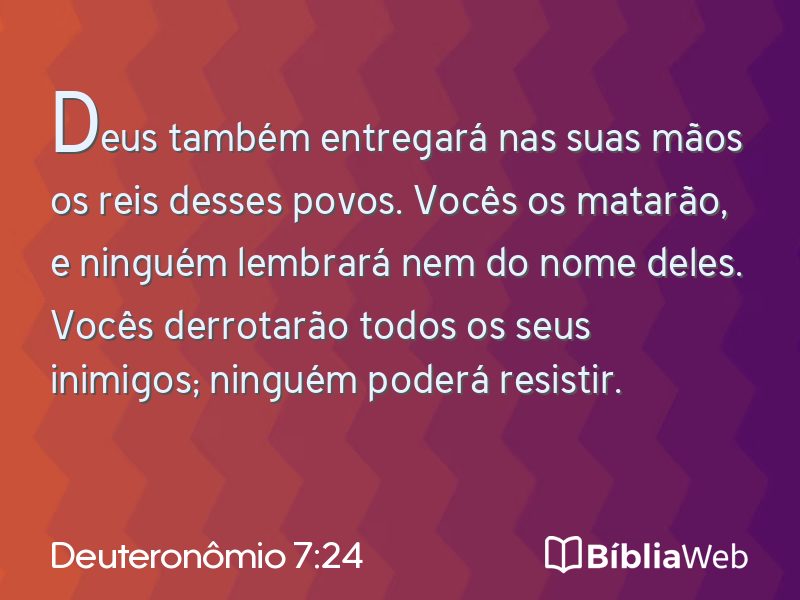Deuteronômio 7:24 em imagem para compartilhar