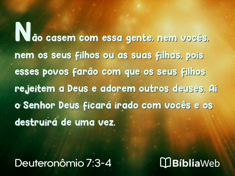 Deuteronômio 7:3-4 em imagem para compartilhar