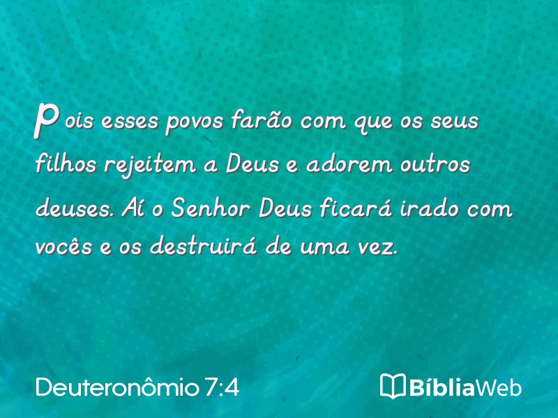 Deuteronômio 7:4 em imagem para compartilhar