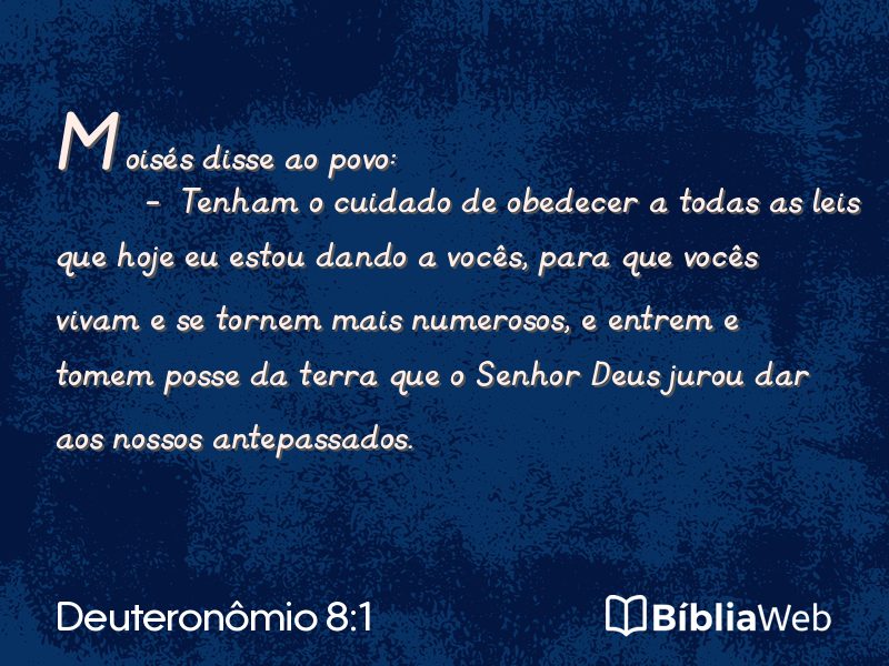 Deuteronômio 8:1 em imagem para compartilhar