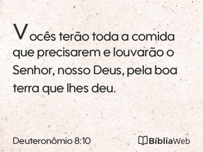 Deuteronômio 8:10 em imagem para compartilhar