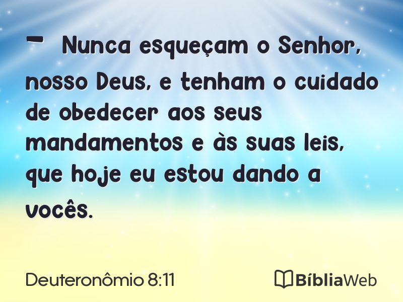 Deuteronômio 8:11 em imagem para compartilhar