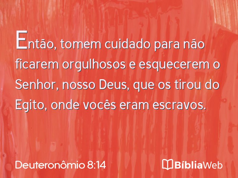 Deuteronômio 8:14 em imagem para compartilhar