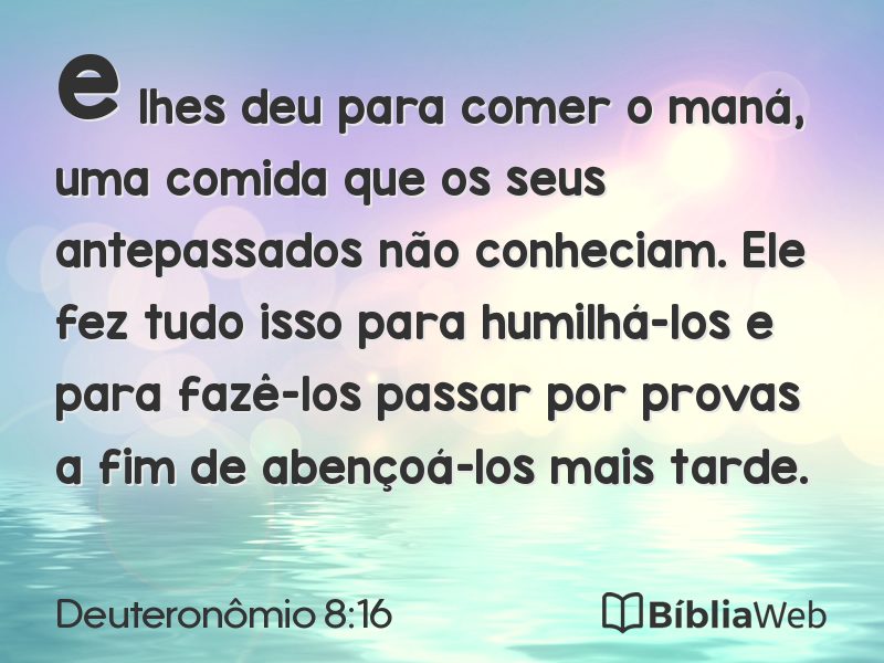 Deuteronômio 8:16 em imagem para compartilhar