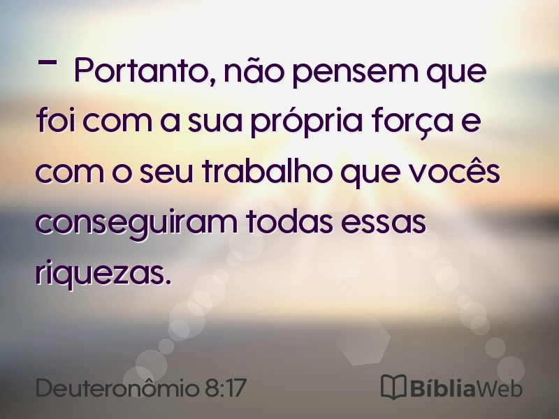 Deuteronômio 8:17 em imagem para compartilhar
