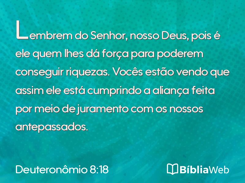 Deuteronômio 8:18 em imagem para compartilhar