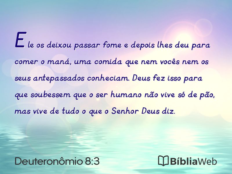 Deuteronômio 8:3 em imagem para compartilhar
