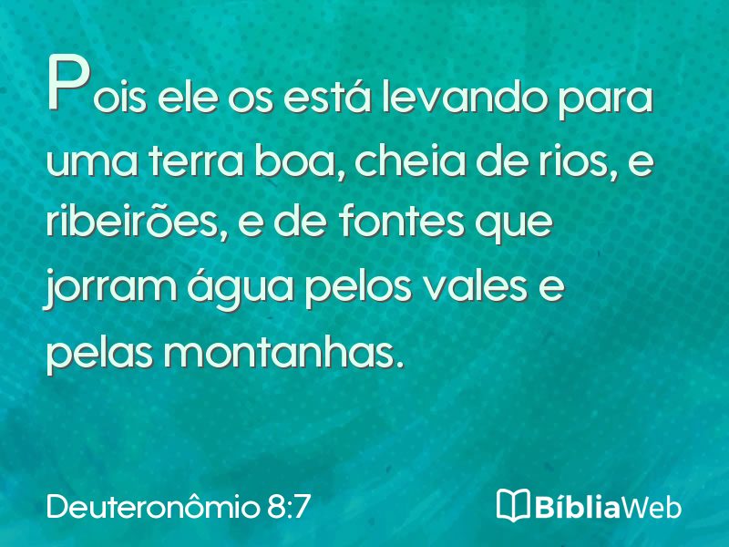 Deuteronômio 8:7 em imagem para compartilhar