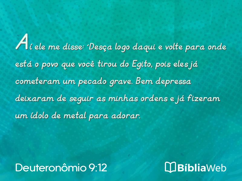 Deuteronômio 9:12 em imagem para compartilhar