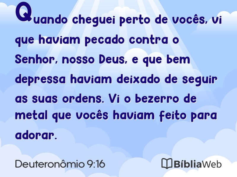 Deuteronômio 9:16 em imagem para compartilhar