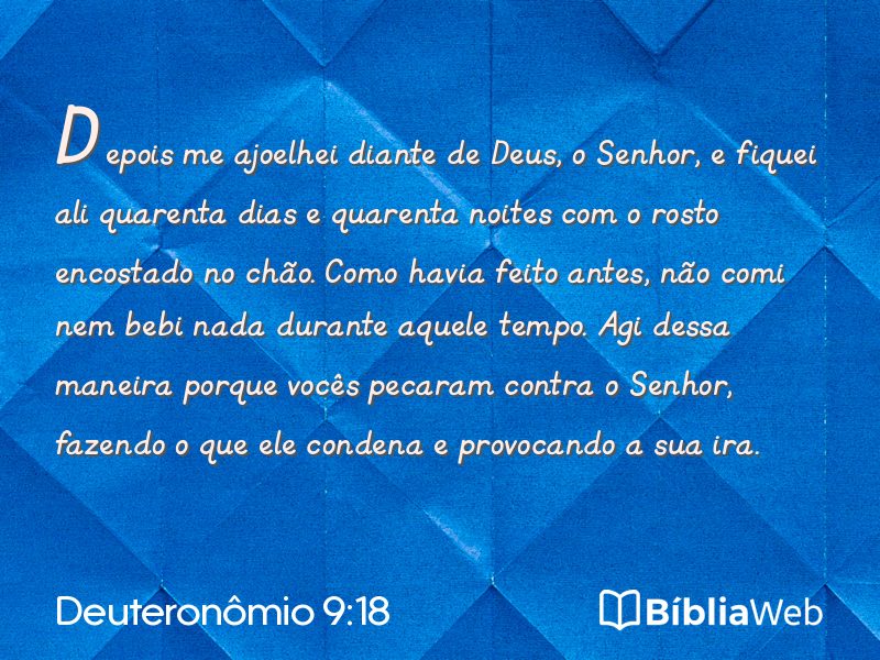 Deuteronômio 9:18 em imagem para compartilhar