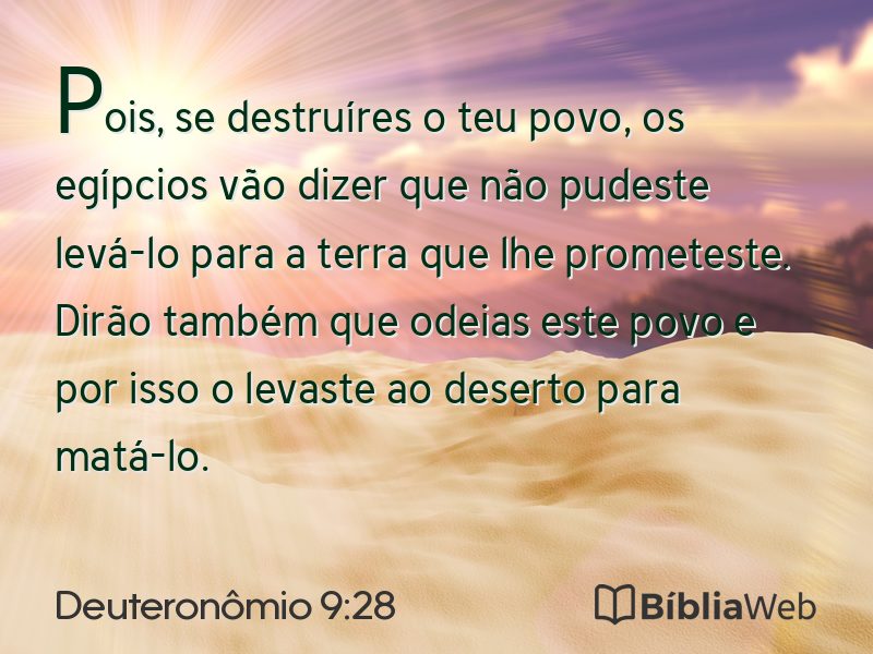 Deuteronômio 9:28 em imagem para compartilhar