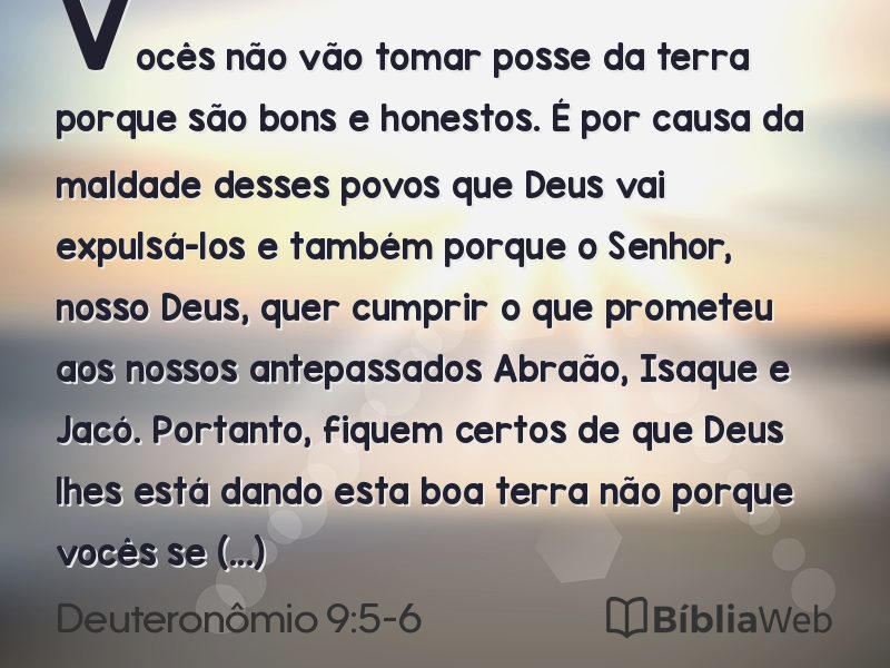 Deuteronômio 9:5-6 em imagem para compartilhar
