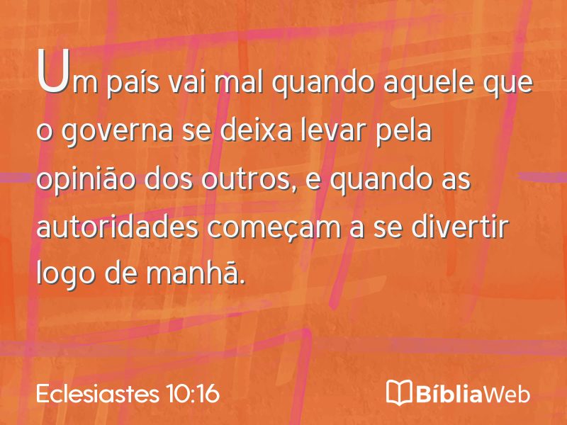 Eclesiastes 10:16 em imagem para compartilhar
