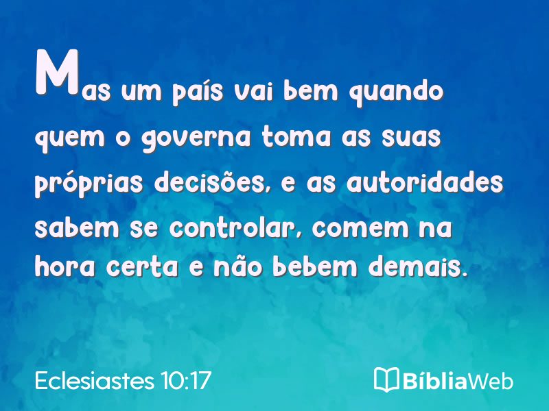 Eclesiastes 10:17 em imagem para compartilhar