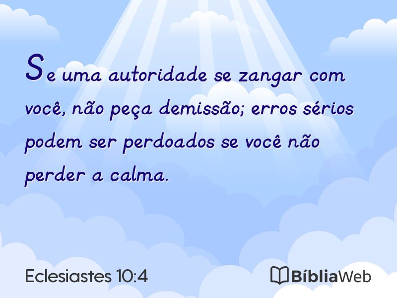 Eclesiastes 10:4 em imagem para compartilhar