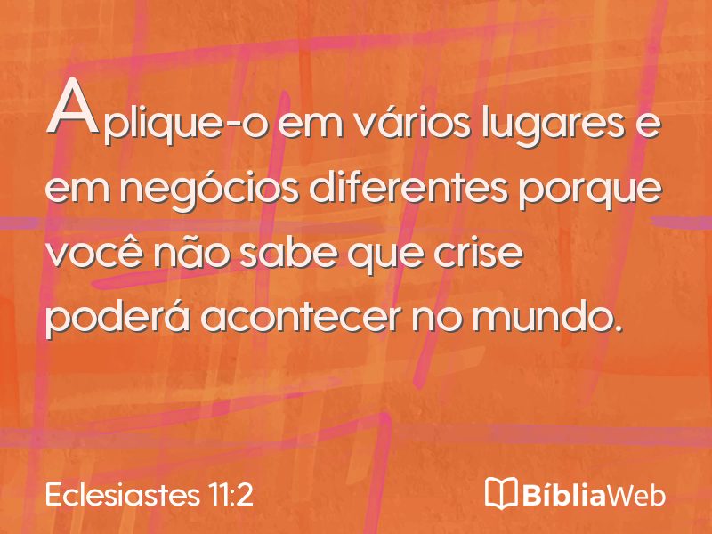 Eclesiastes 11:2 em imagem para compartilhar