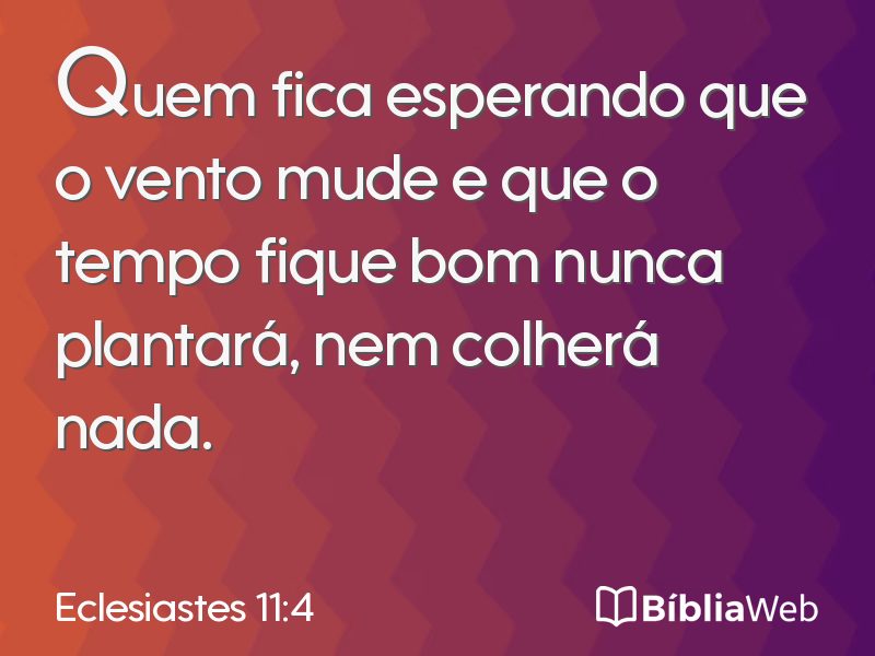 Eclesiastes 11:4 em imagem para compartilhar