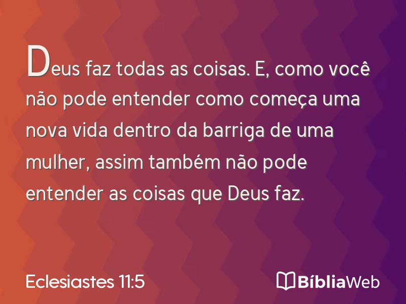 Eclesiastes 11:5 em imagem para compartilhar