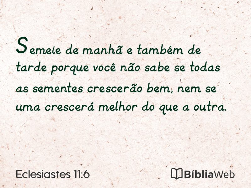 Eclesiastes 11:6 em imagem para compartilhar