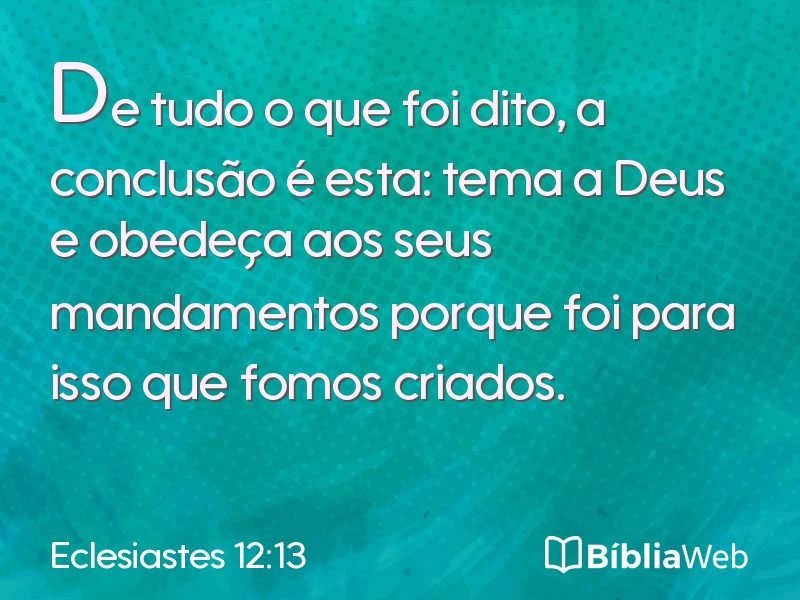 Eclesiastes 12:13 em imagem para compartilhar