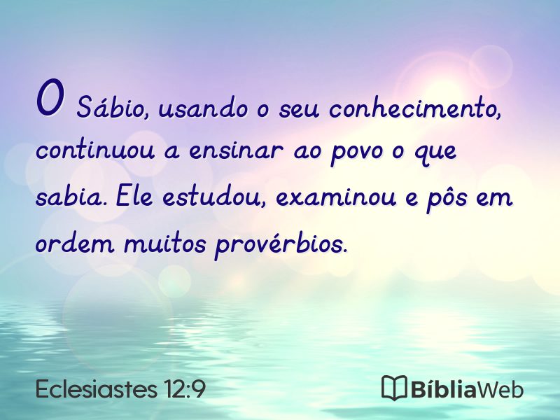Eclesiastes 12:9 em imagem para compartilhar