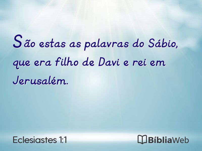 Eclesiastes 1:1 em imagem para compartilhar