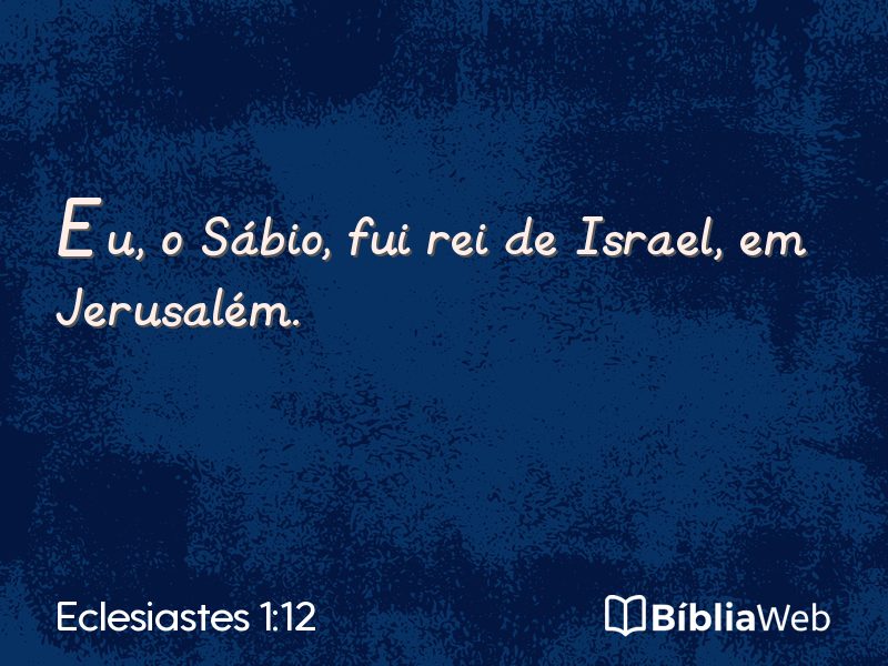 Eclesiastes 1:12 em imagem para compartilhar