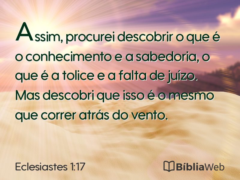 Eclesiastes 1:17 em imagem para compartilhar