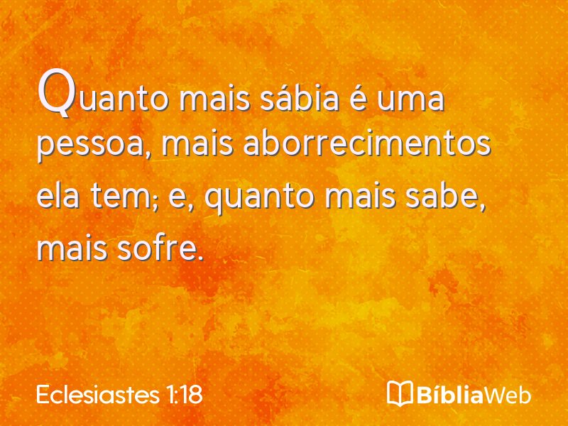 Eclesiastes 1:18 em imagem para compartilhar