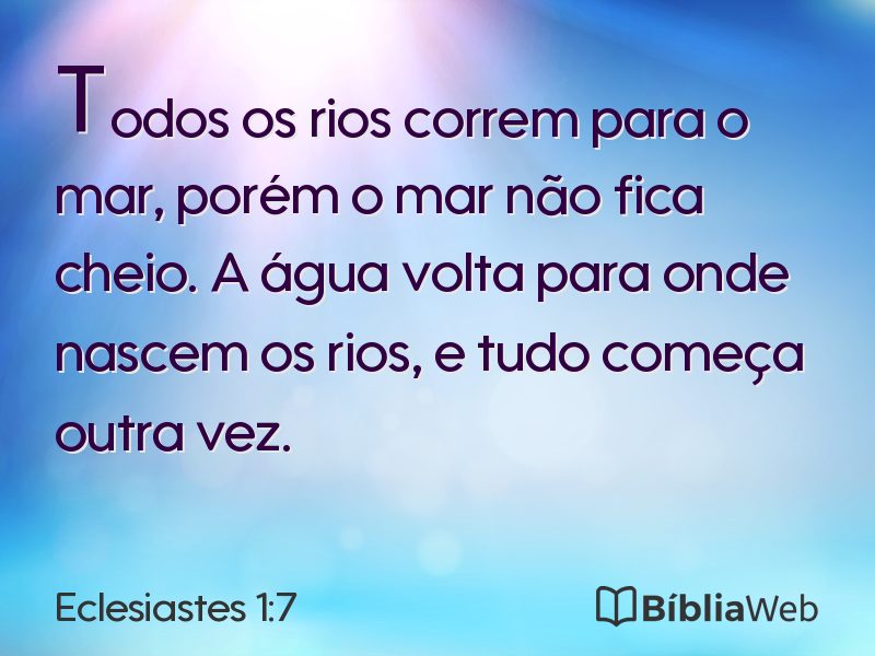 Eclesiastes 1:7 em imagem para compartilhar