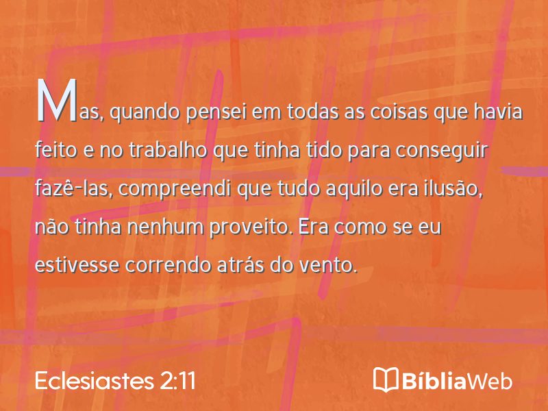 Eclesiastes 2:11 em imagem para compartilhar