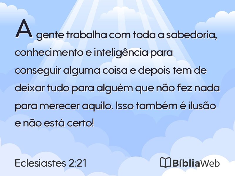Eclesiastes 2:21 em imagem para compartilhar