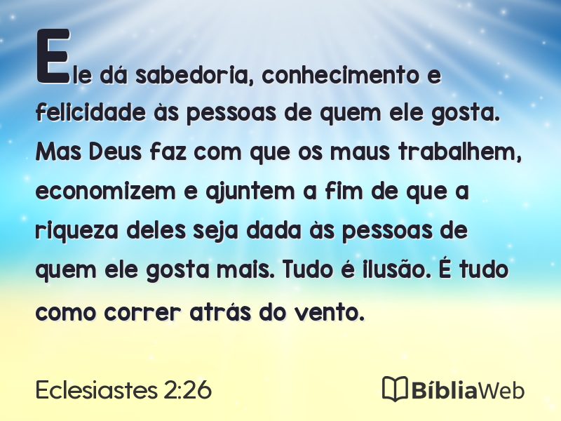 Eclesiastes 2:26 em imagem para compartilhar