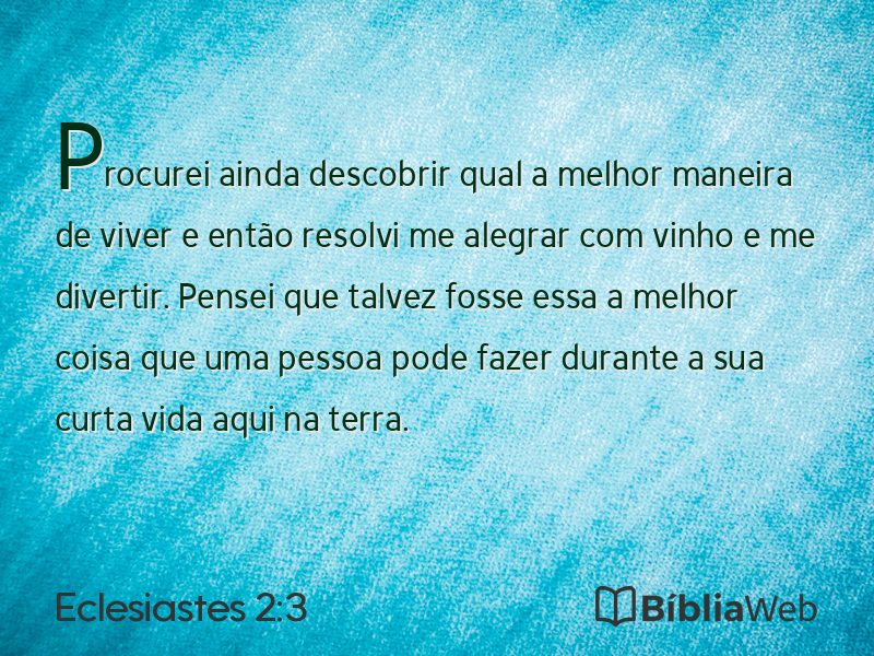 Eclesiastes 2:3 em imagem para compartilhar
