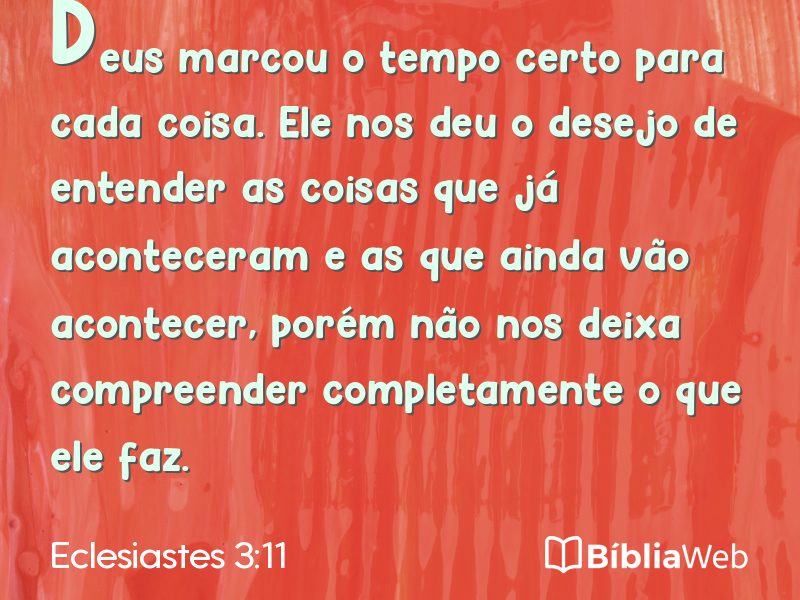 Eclesiastes 3:11 em imagem para compartilhar