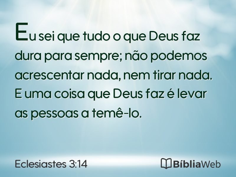 Eclesiastes 3:14 em imagem para compartilhar