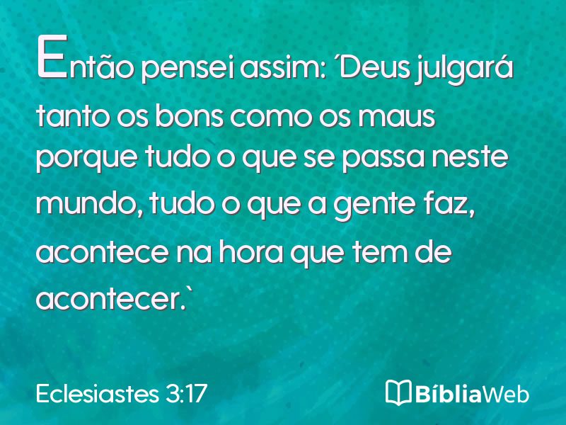 Eclesiastes 3:17 em imagem para compartilhar