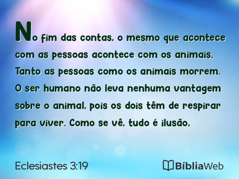 Eclesiastes 3:19 em imagem para compartilhar