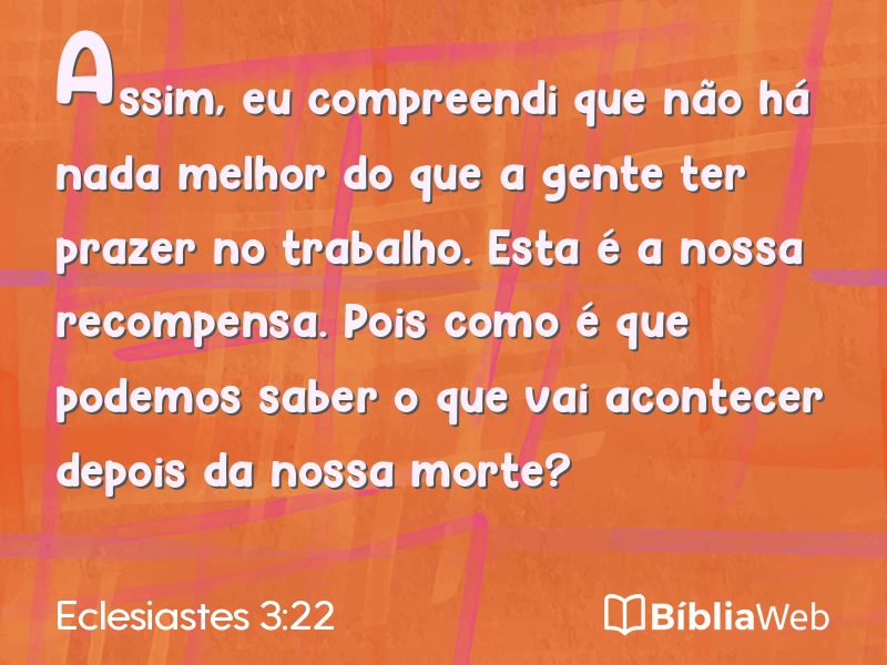 Eclesiastes 3:22 em imagem para compartilhar