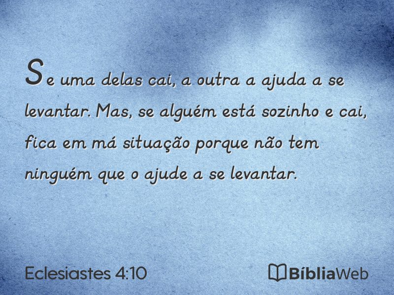 Eclesiastes 4:10 em imagem para compartilhar